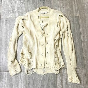 MNML distressed cardigan size medium cream